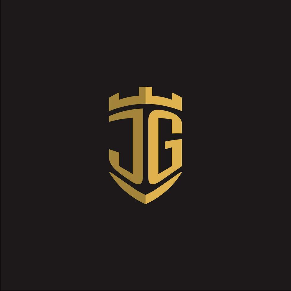 initialer jg logotyp monogram med skydda stil design vektor