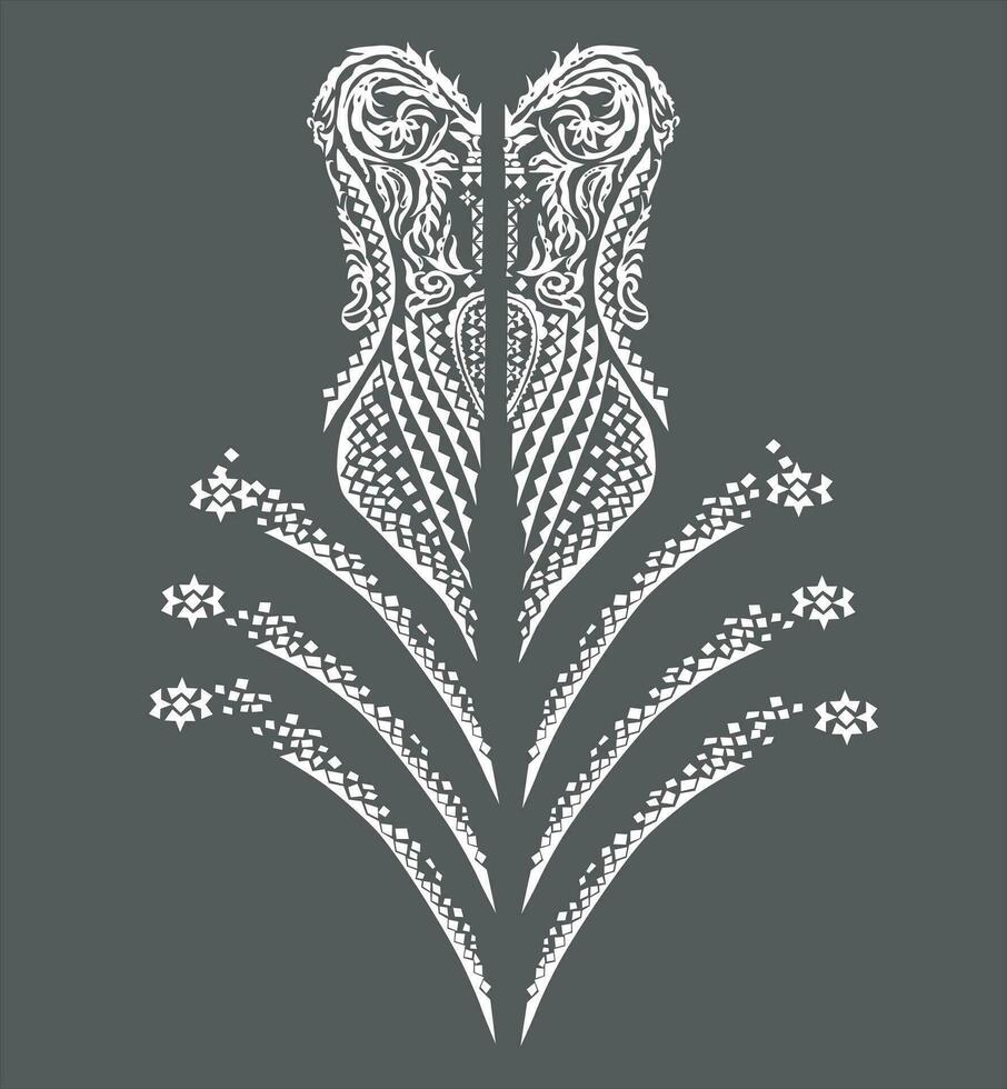 Vektor Stickerei Muster Naturen Design Blumen und Reben