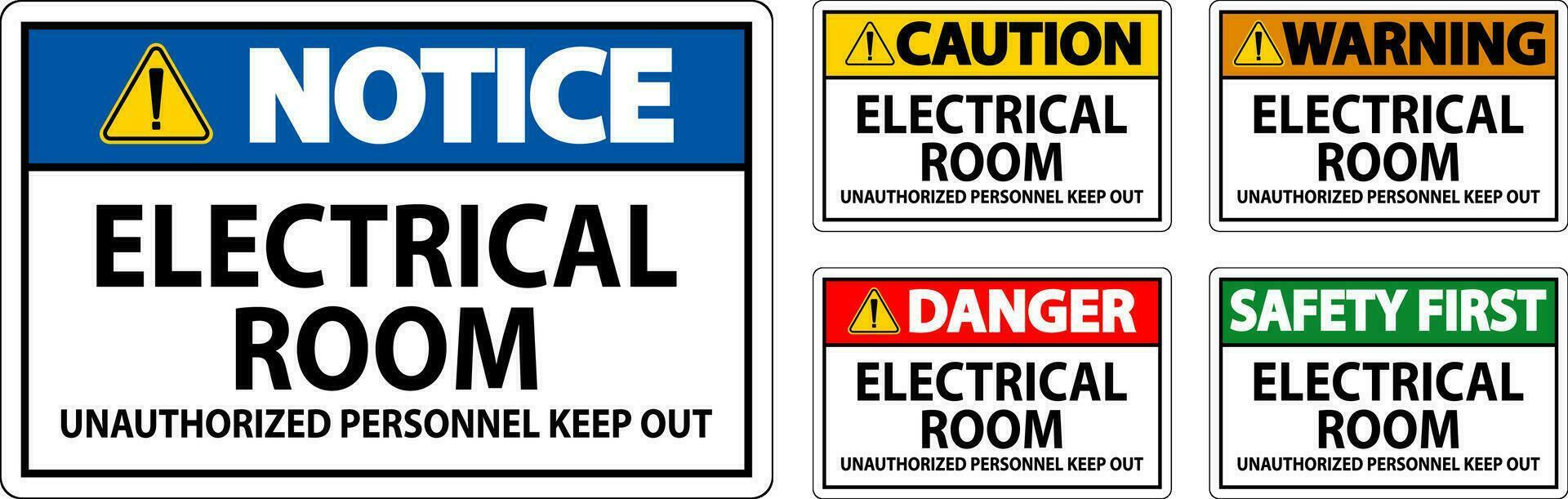 fara tecken elektrisk rum - obehörig personal ha kvar ut vektor