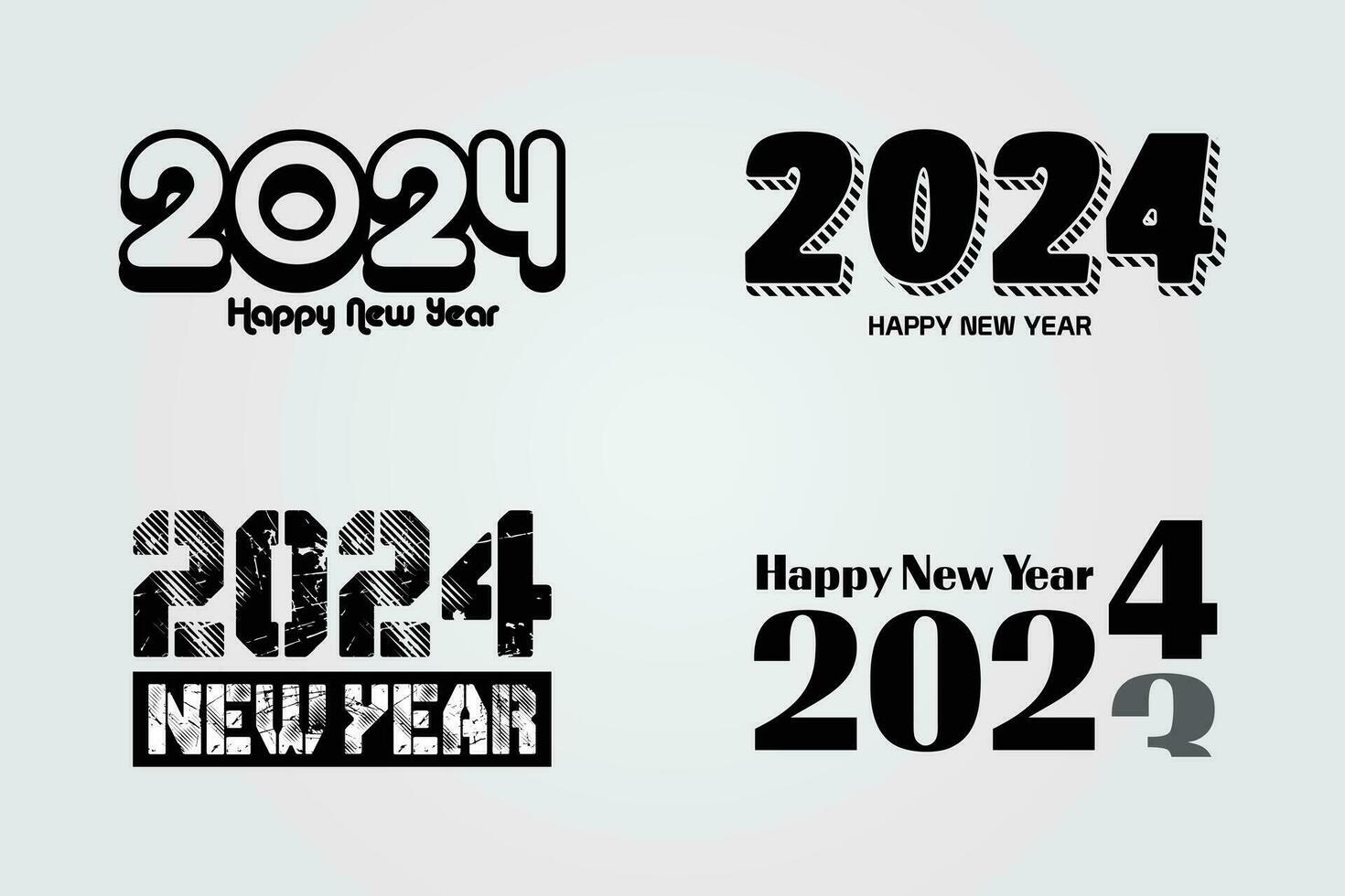 Lycklig ny år 2024 design. färgrik premie vektor design för affisch, baner, hälsning och ny år 2024 firande.