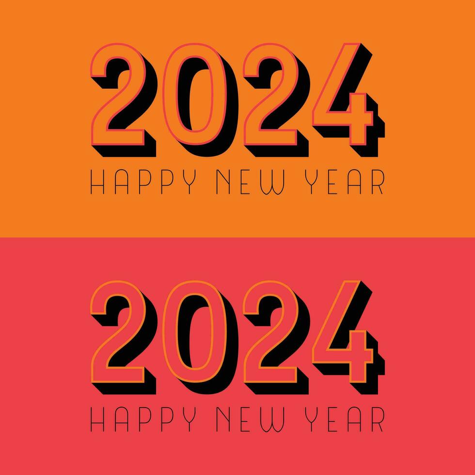 Lycklig ny år 2024 design. färgrik premie vektor design för affisch, baner, hälsning och ny år 2024 firande.