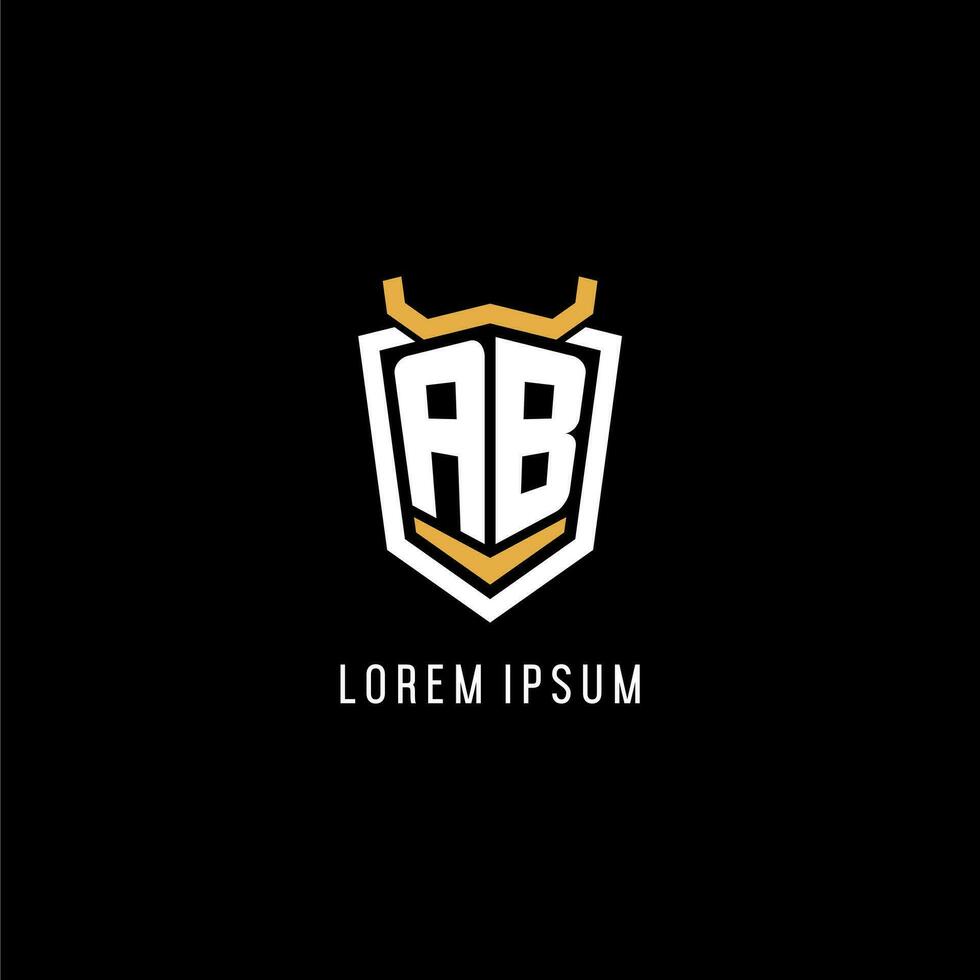 första ab geometrisk skydda esport logotyp monogram design stil vektor