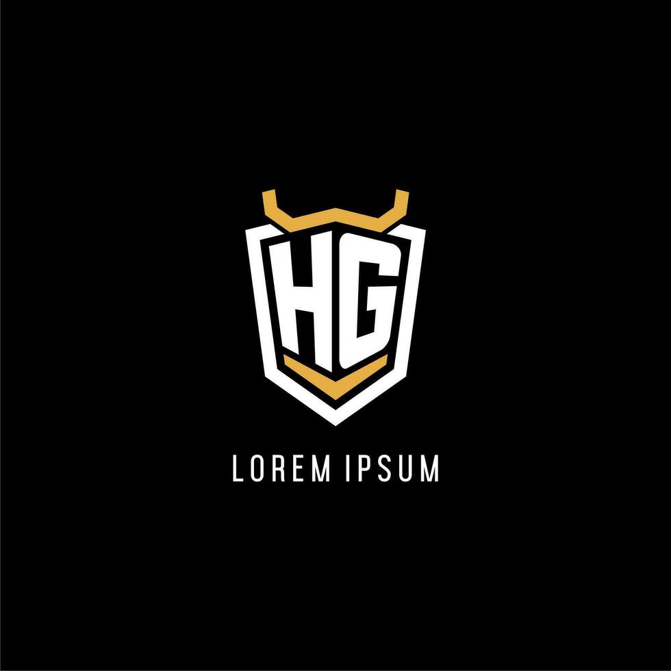 första hg geometrisk skydda esport logotyp monogram design stil vektor