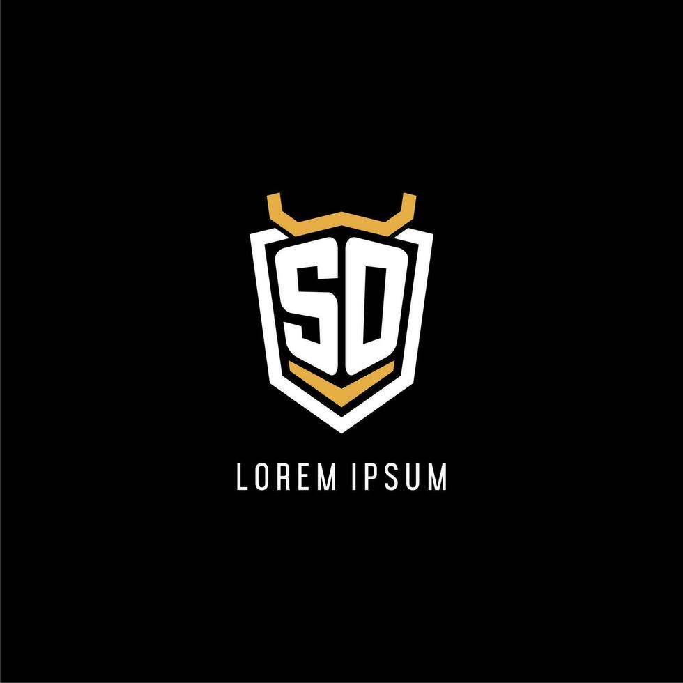 första så geometrisk skydda esport logotyp monogram design stil vektor