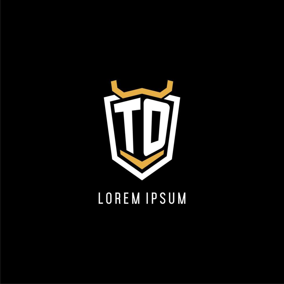 första till geometrisk skydda esport logotyp monogram design stil vektor