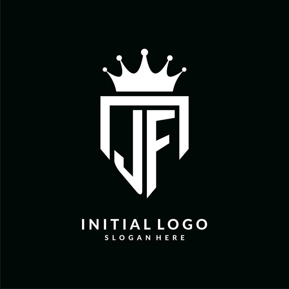 brev jf logotyp monogram emblem stil med krona form design mall vektor