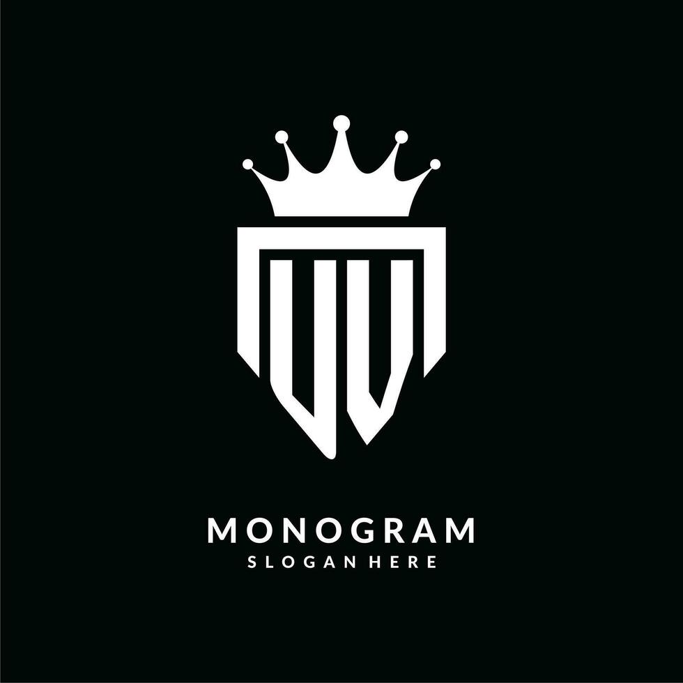 brev uv logotyp monogram emblem stil med krona form design mall vektor