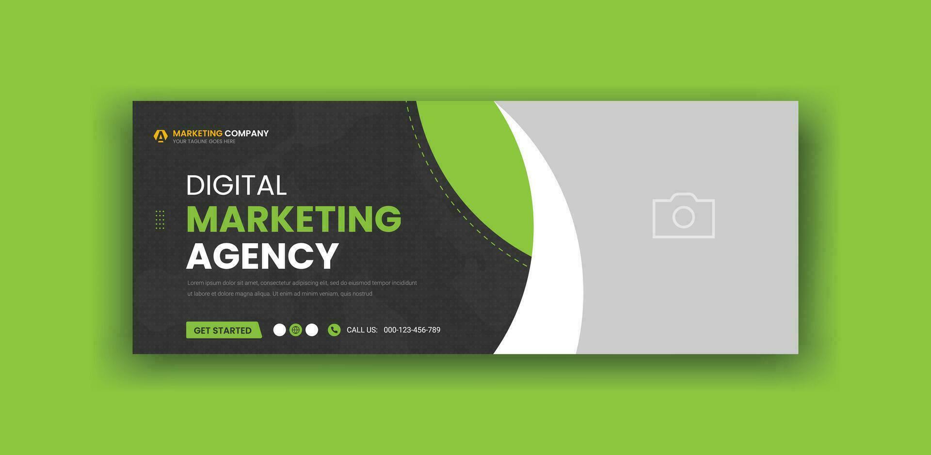 Digital Marketing Agentur Sozial Medien Startseite Banner Vorlage vektor