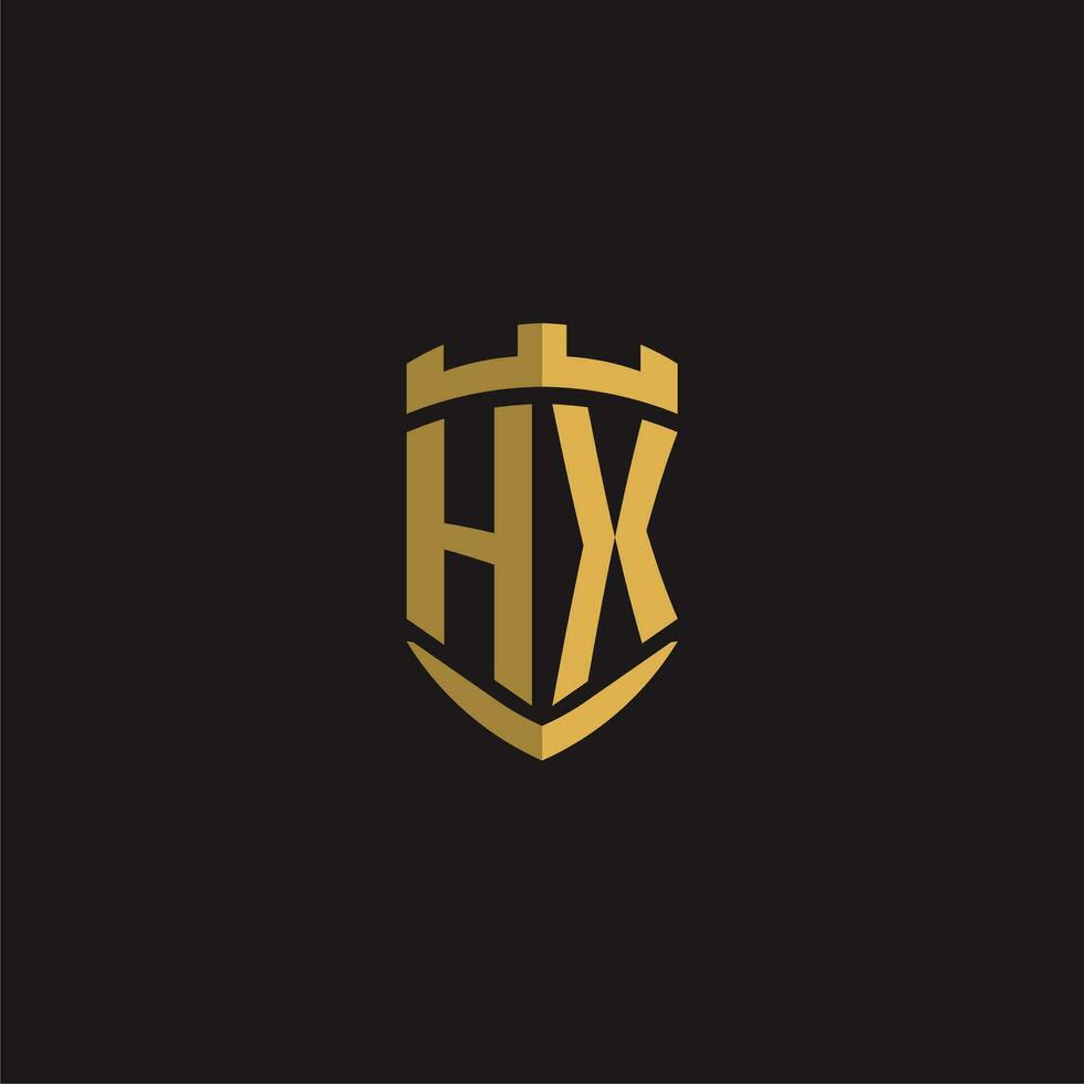 initialer hx logotyp monogram med skydda stil design vektor