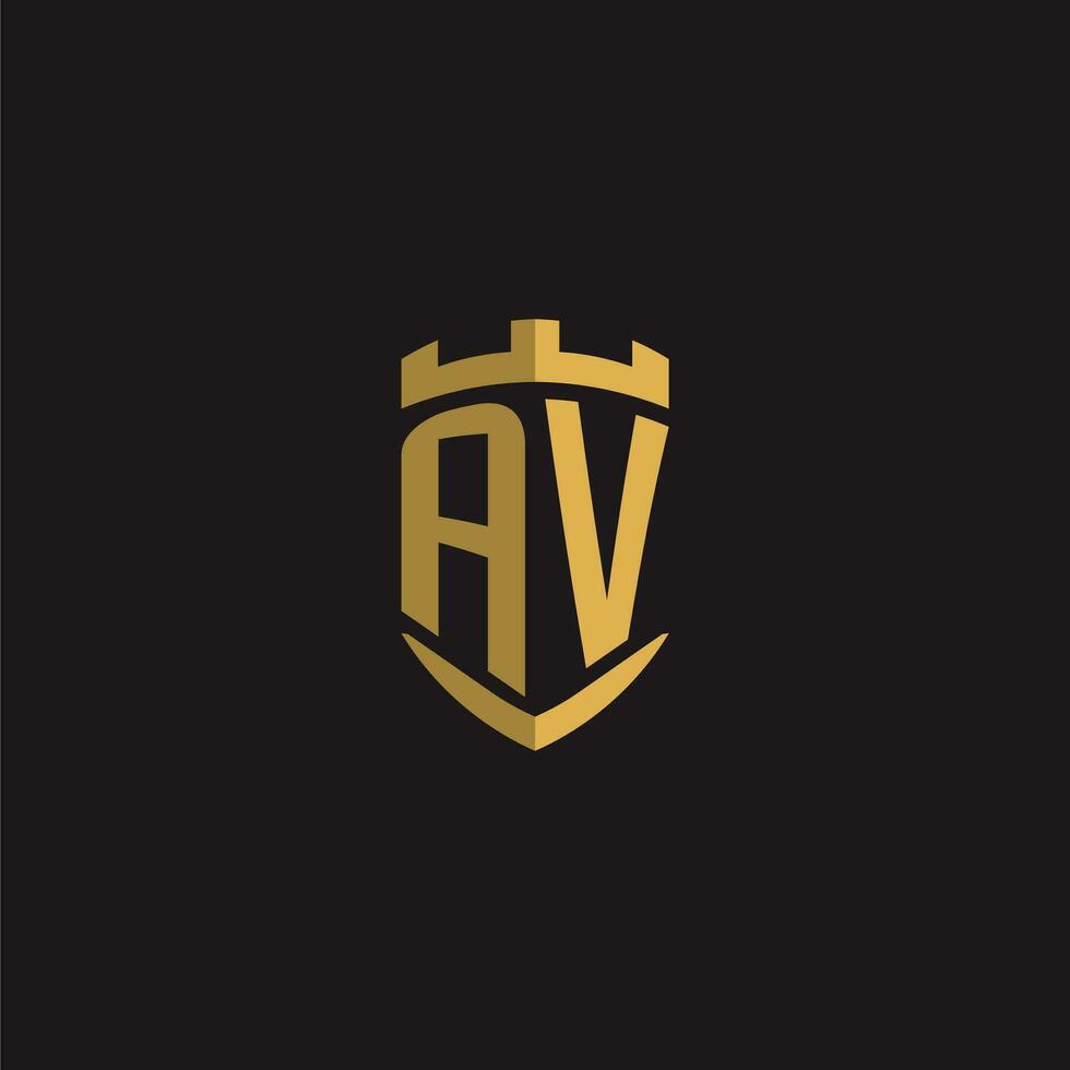 Initialen ein V Logo Monogramm mit Schild Stil Design vektor