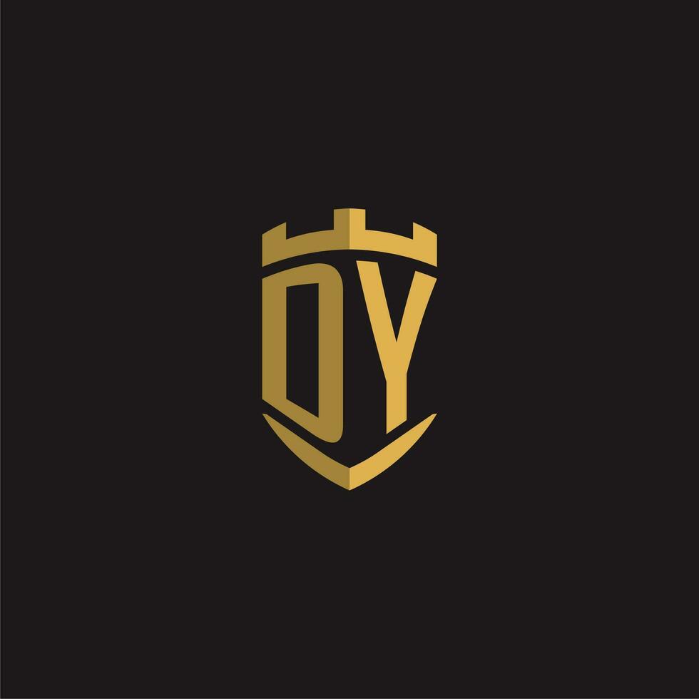 initialer dy logotyp monogram med skydda stil design vektor