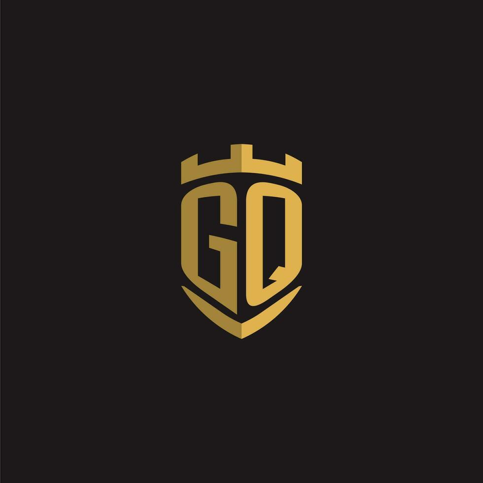 initialer gq logotyp monogram med skydda stil design vektor