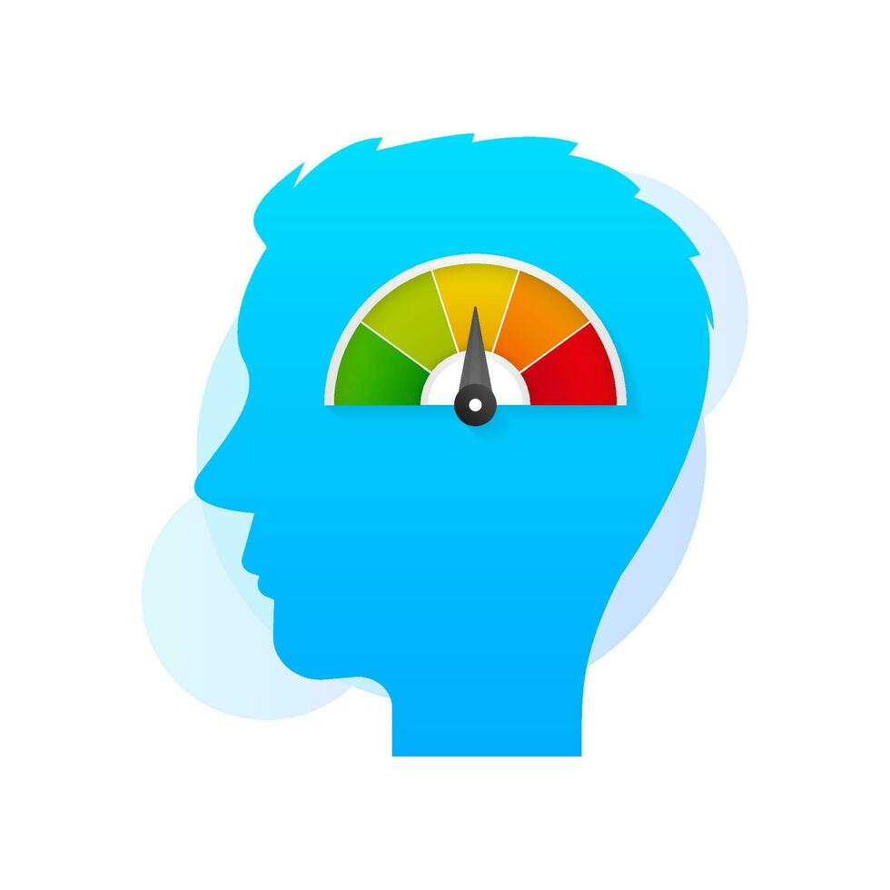 Anerkennung Ergebnis Meter mit anders Farbe Vektor Konzept isoliert auf Weiß Hintergrund. Kopf Symbol