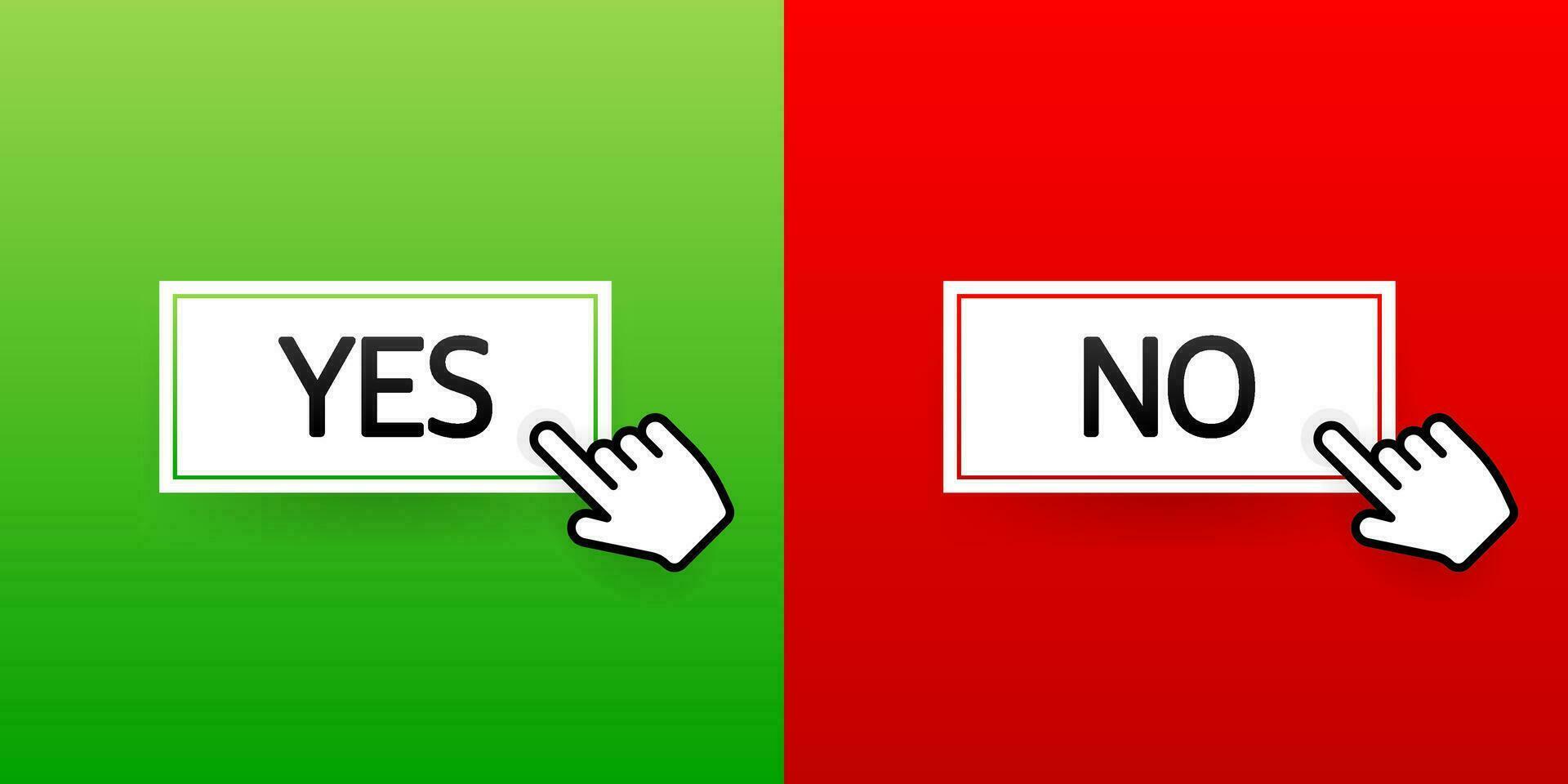 prüfen Kennzeichen Taste mit Ja und Nein. eben einfach Stil Trend modern rot und Grün Häkchen vektor
