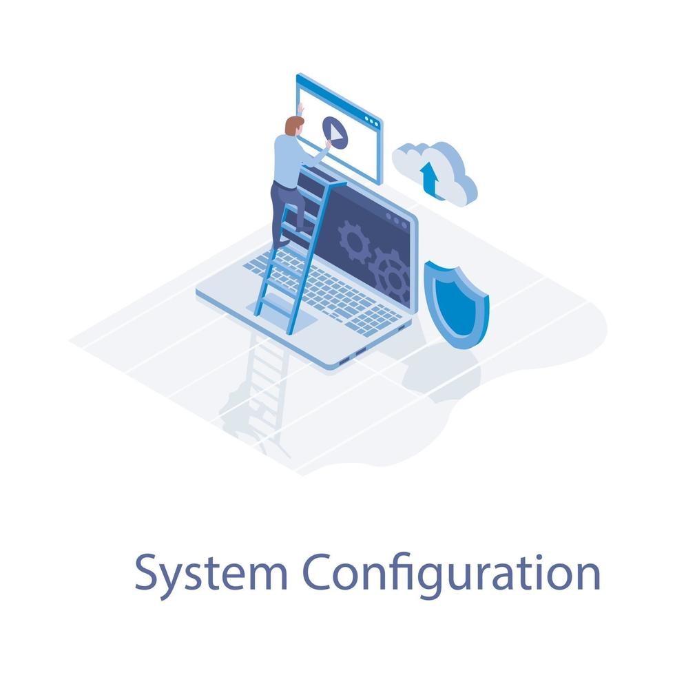 Systemkonfigurationselemente vektor