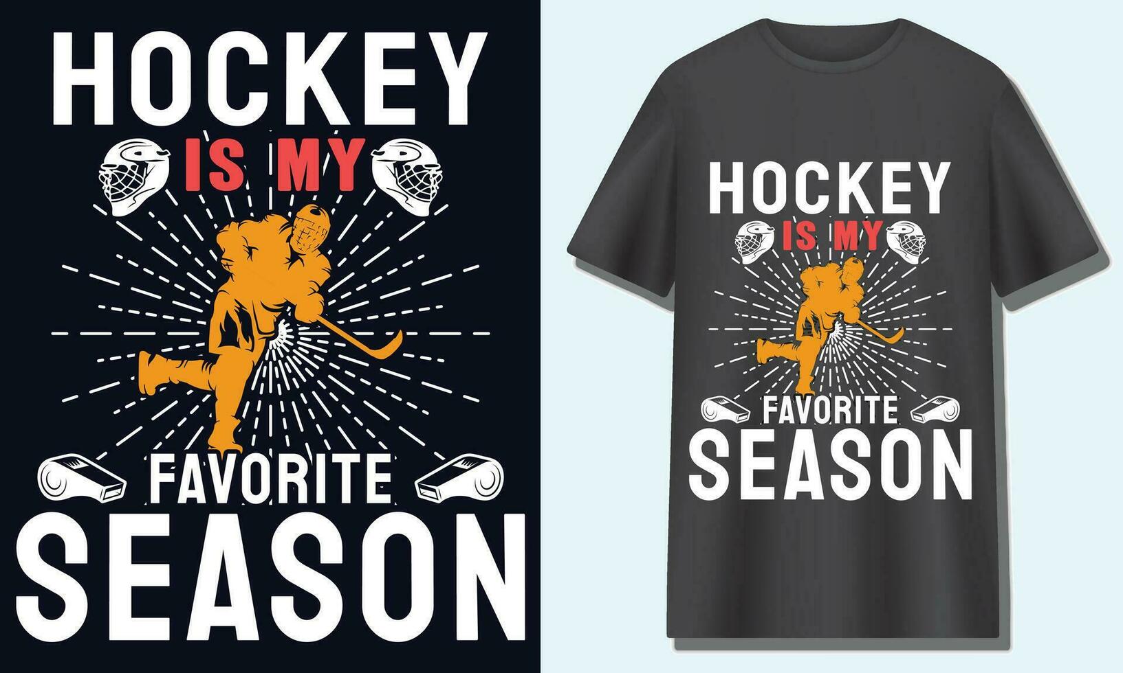 Eishockey ist meine Liebling Jahreszeit, Eishockey T-Shirt Design vektor