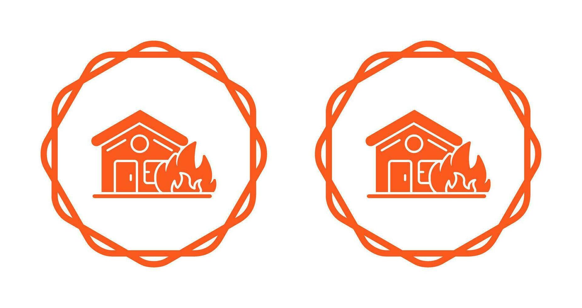 Haus in Brand Vektor-Symbol vektor