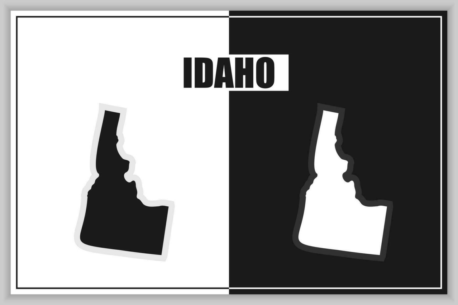 eben Stil Karte von Zustand von Idaho, USA. Idaho Umriss. Vektor Illustration