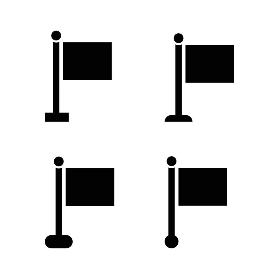 Flaggensymbol in schwarzer Farbe gesetzt vektor