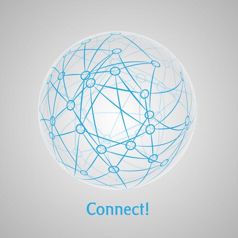 Anslut världens abstrakta konceptkonst vektor