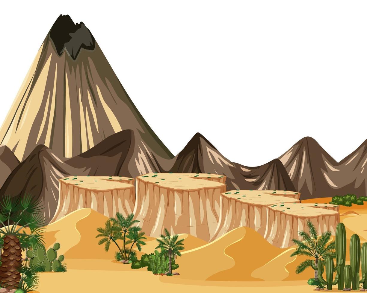 Wüstenwaldlandschaft tagsüber Szene mit großem Berg vektor