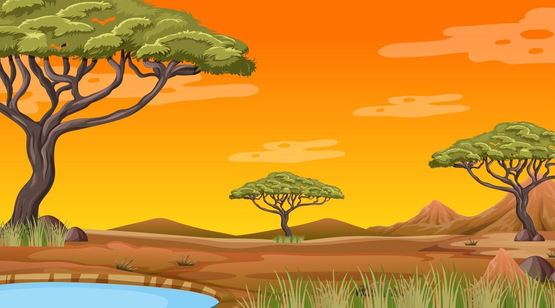 afrikansk skog landskap bakgrund vektor