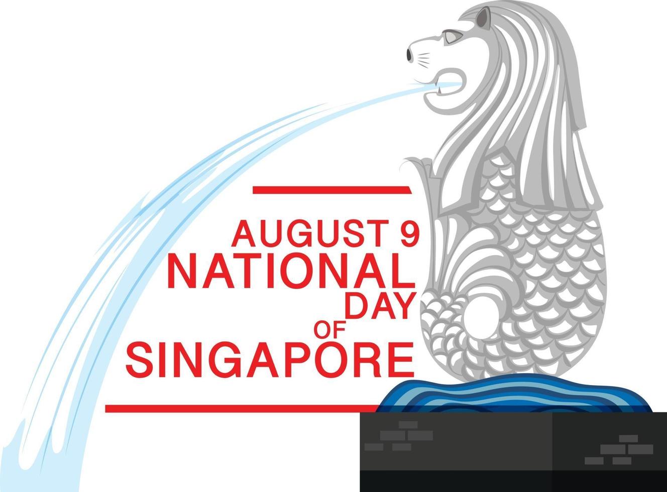 9. august nationaler tag von singapur banner mit vektor
