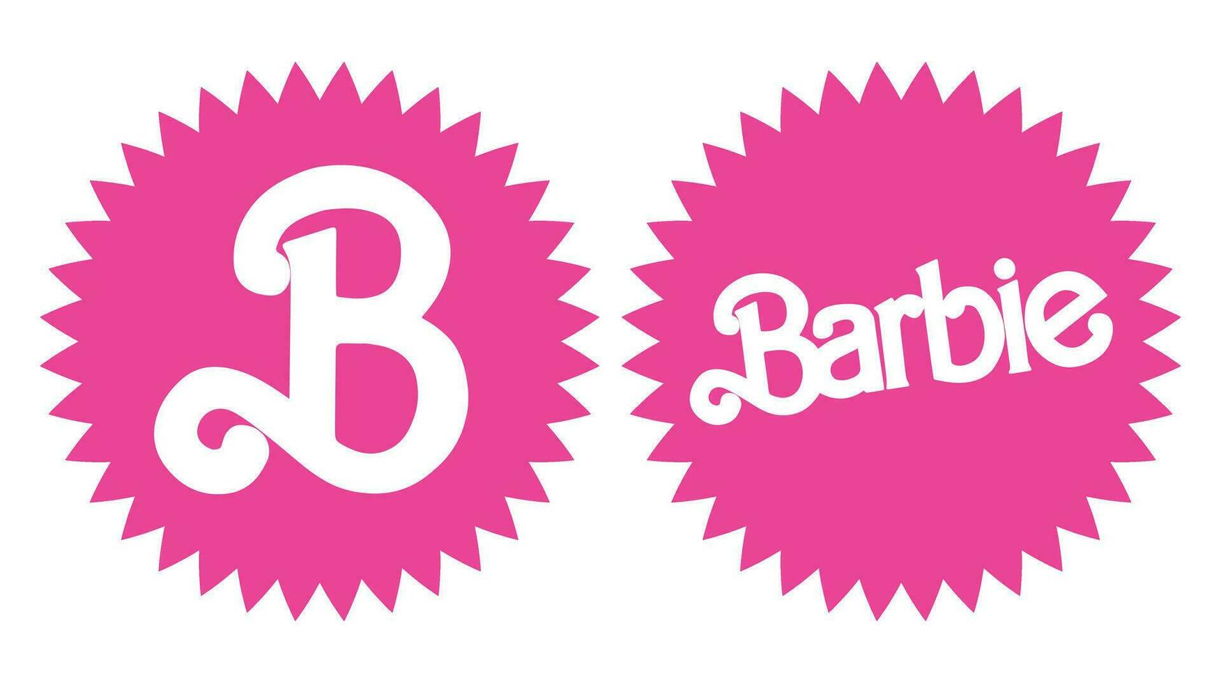 barbie rosa årgång logotyp vektor illustration