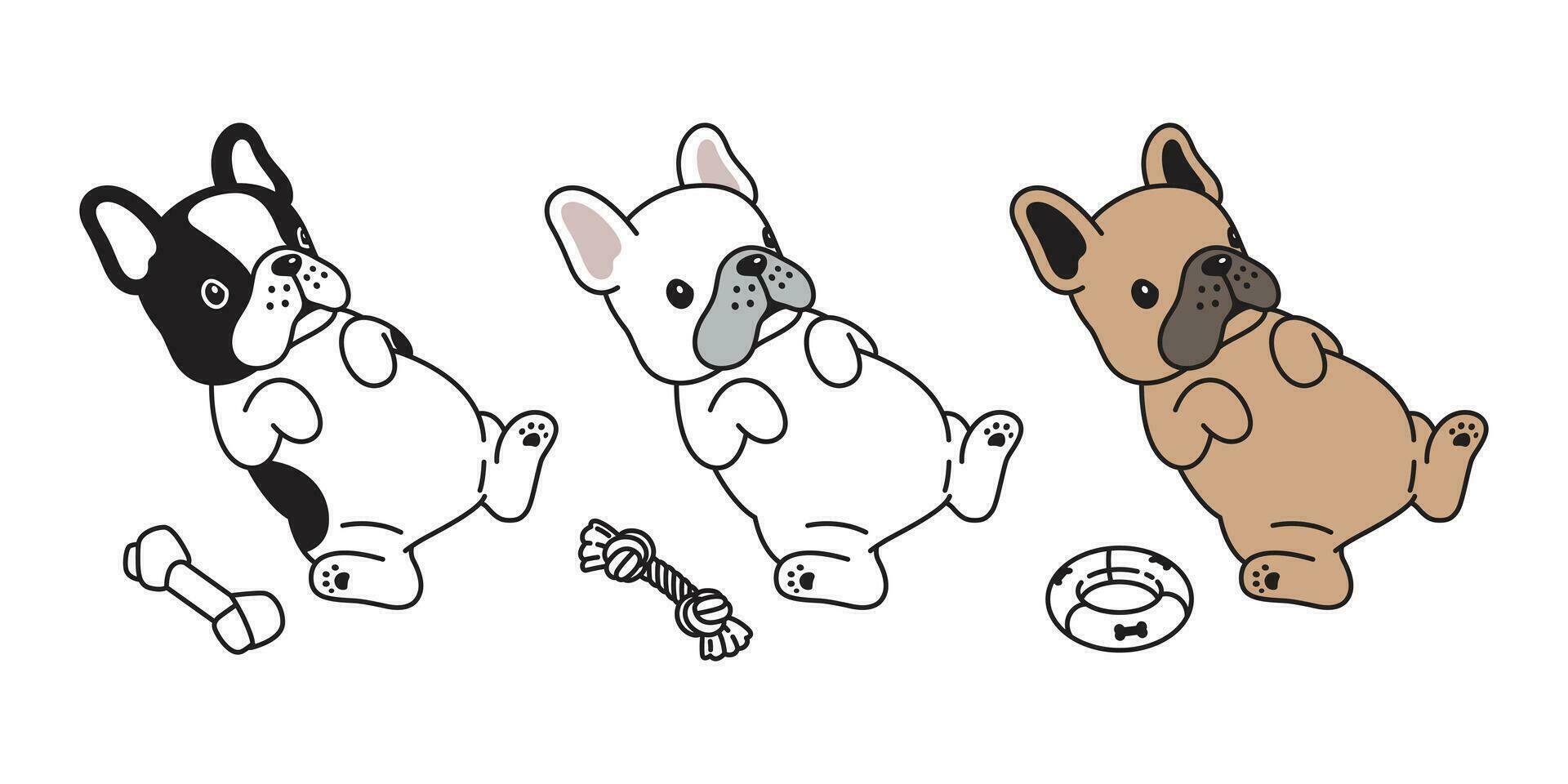 hund vektor franska bulldogg leksak ikon karaktär tecknad serie valp logotyp illustration klotter