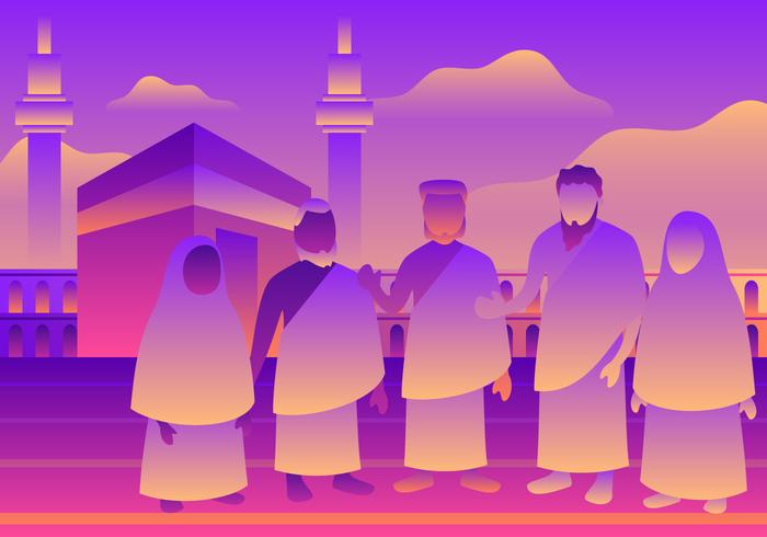 Umrah und Hadsch Multikultureller Gemeinschaften-Vektor vektor