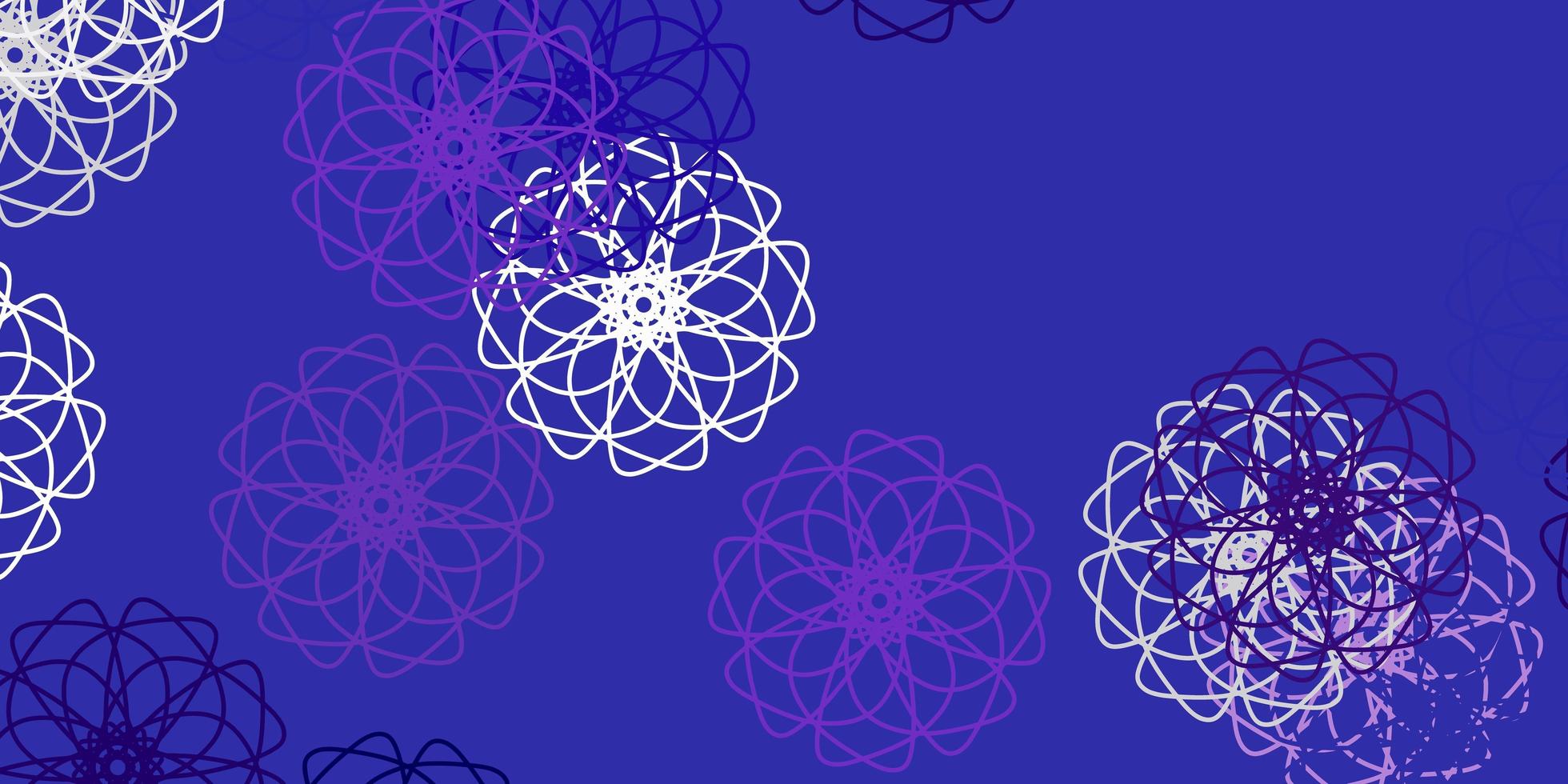 ljuslila vektor doodle textur med blommor.