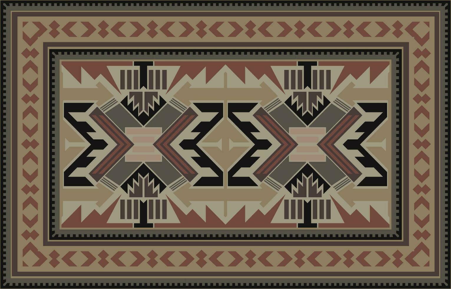 traditionell Teppich, einheimisch Menschen, Symbol von S-Form, Glauben von Drachen luxuriös Teppiche. persisch Teppich vektor