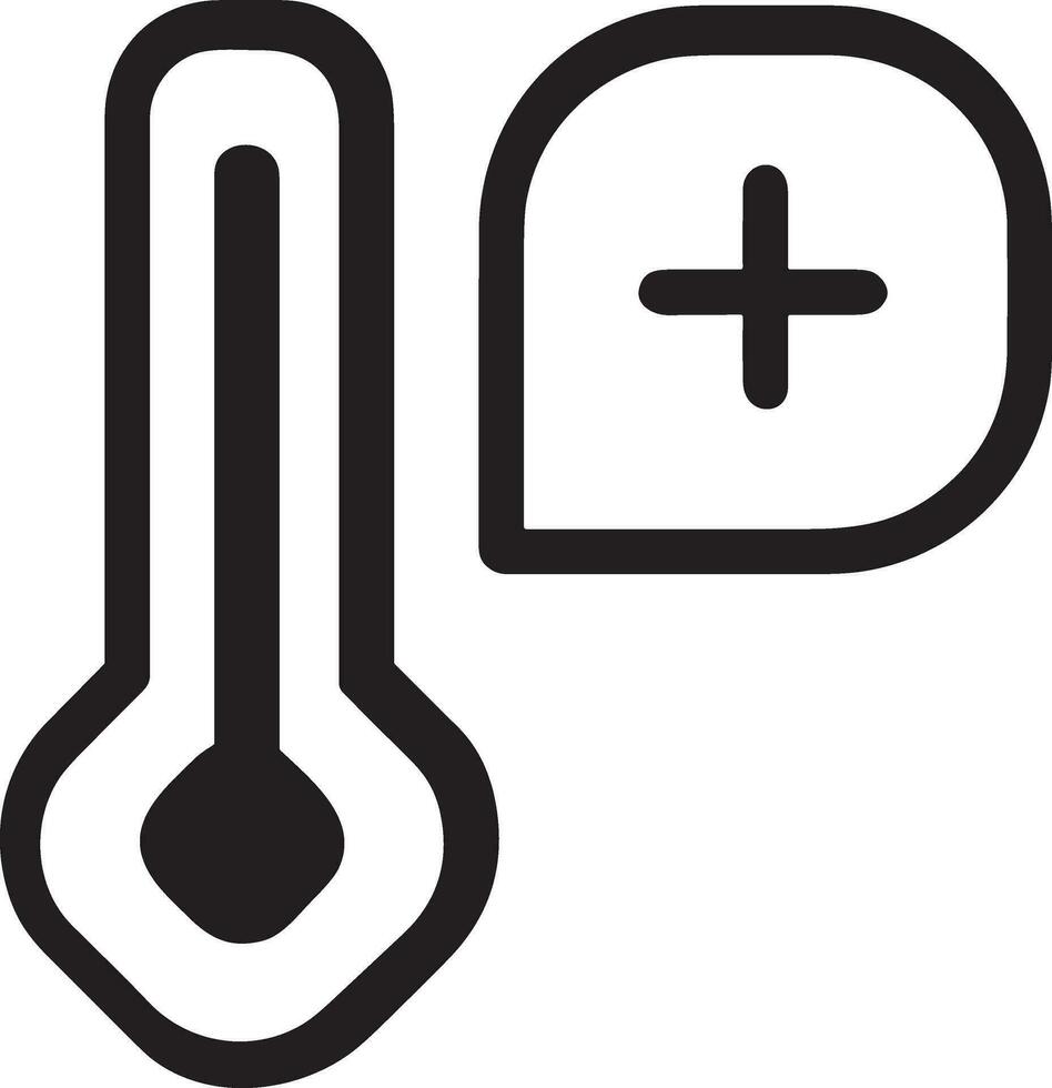 Thermometer Medizin Symbol Symbol Bild Vektor. Illustration von das Temperatur kalt und heiß messen Werkzeug Design Bild.eps 10 vektor