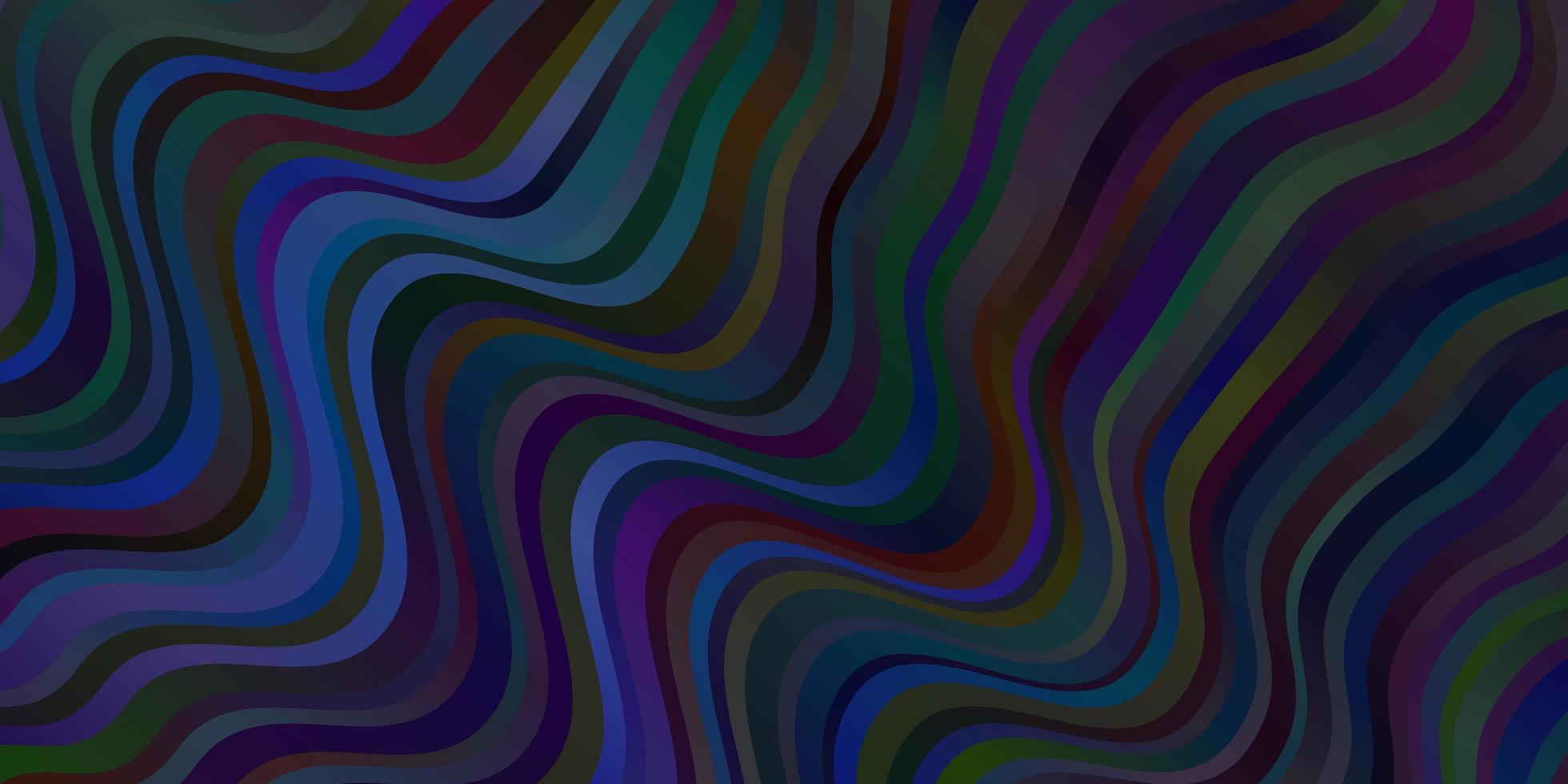 dunkelblaue Vektorschablone mit gekrümmten Linien. vektor