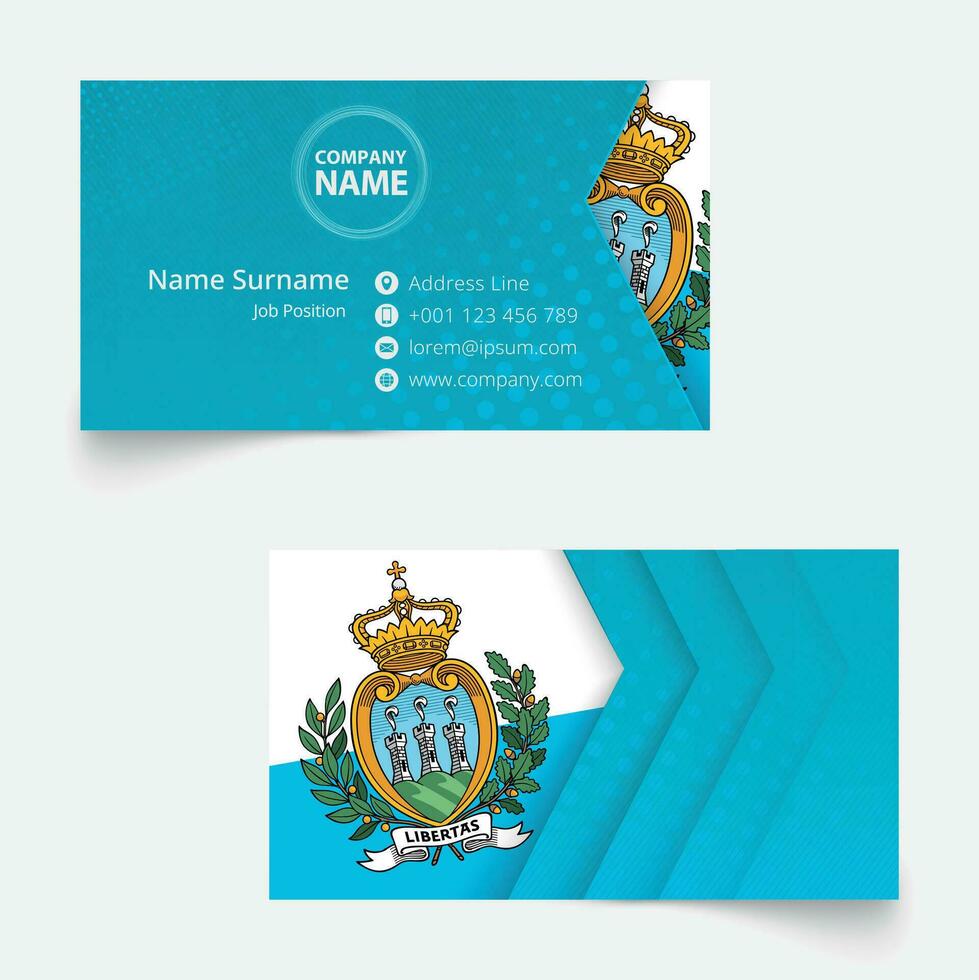 san Marino Flagge Geschäft Karte, Standard Größe 90x50 mm Geschäft Karte Vorlage. vektor