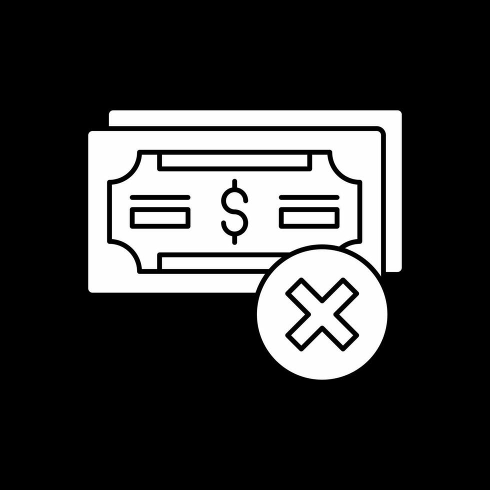 kein Geld-Vektor-Icon-Design vektor