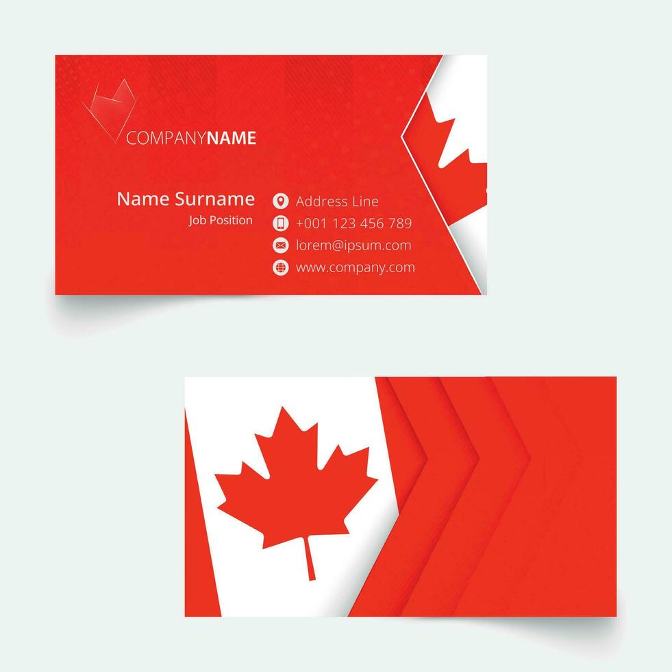 Kanada Flagge Geschäft Karte, Standard Größe 90x50 mm Geschäft Karte Vorlage. vektor