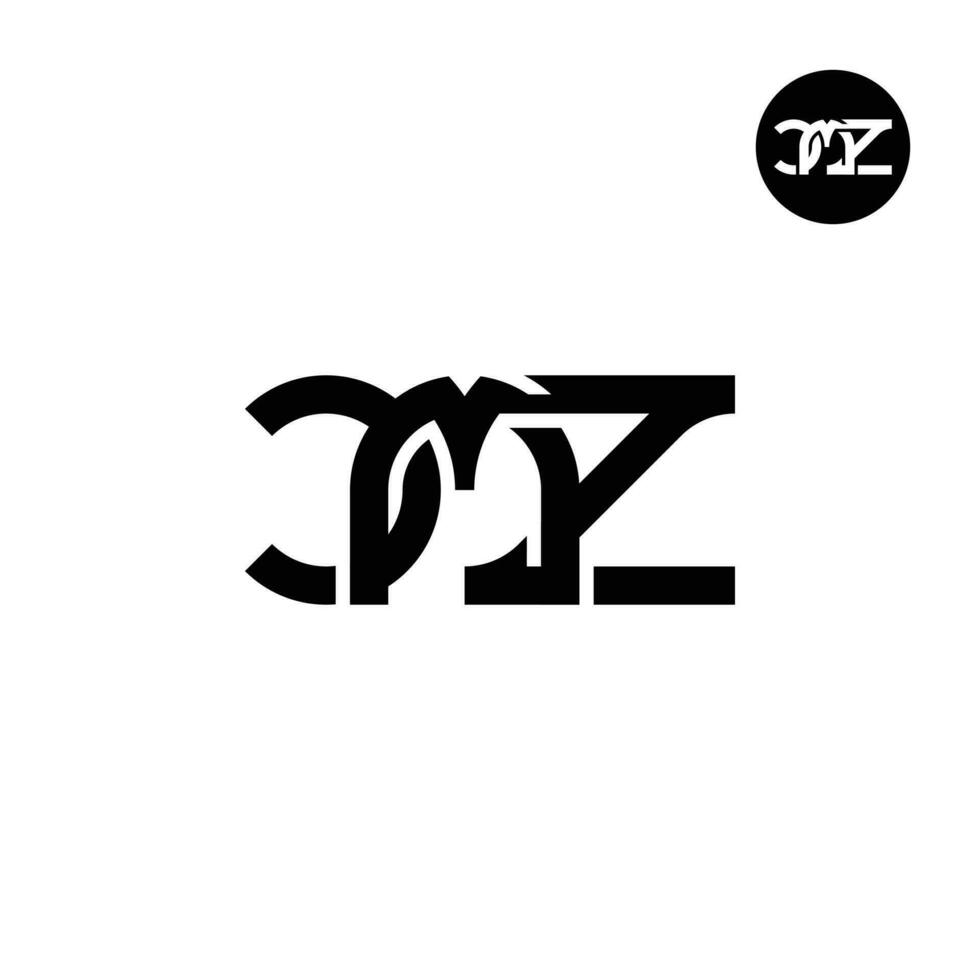 brev cmz monogram logotyp design vektor