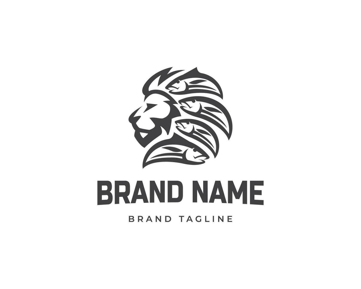 lejon fisk eller tonfisk logotyp. kombination lejon med tonfisk. djur- logotyp mall design. kreativ logotyp design. kreativ begrepp. vektor