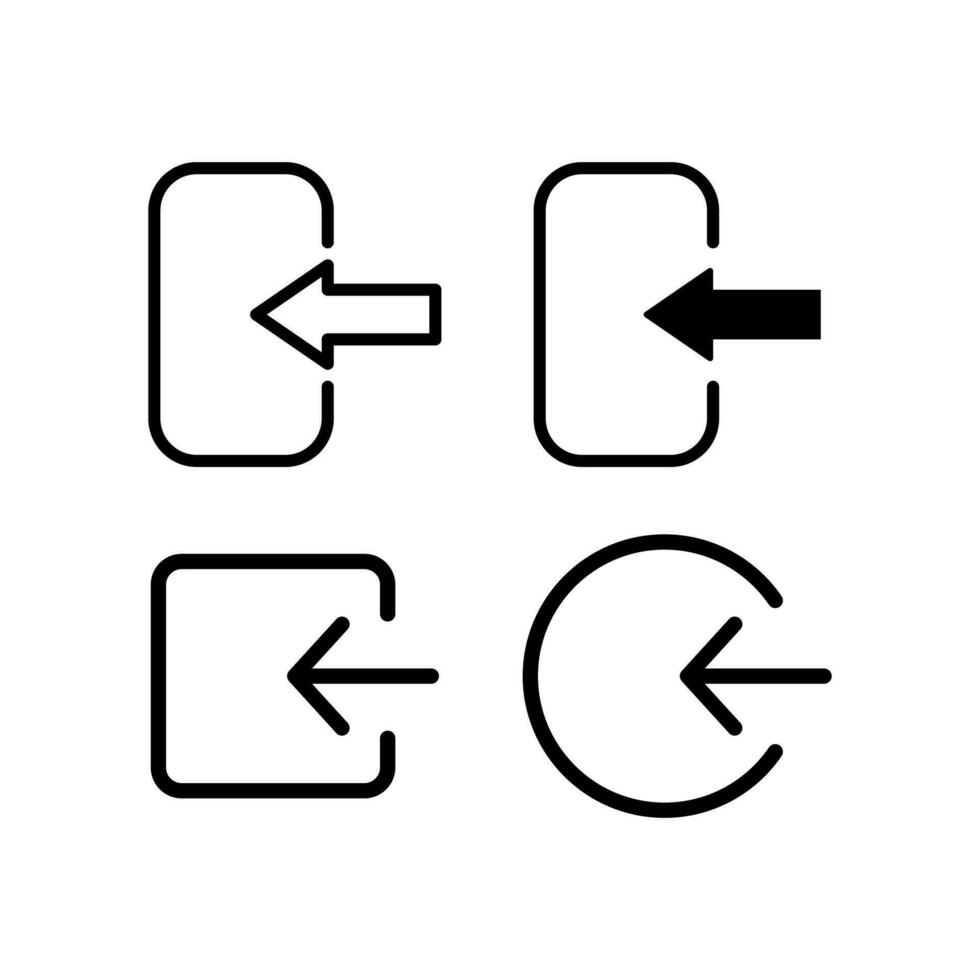 Symbol Anmeldung, eingeben das door.diisolasi dengan Latar belakang putih, Ikone Satz. vektor