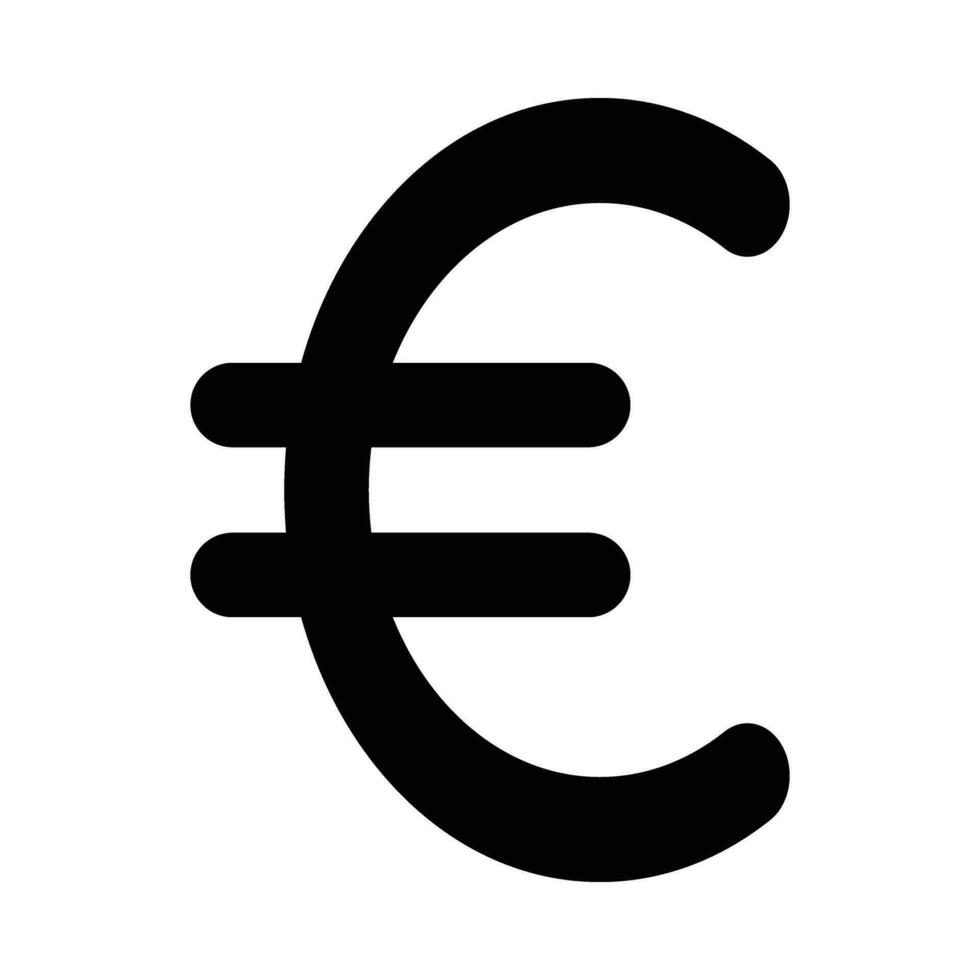 Euro Zeichen Vektor Glyphe Symbol zum persönlich und kommerziell verwenden.
