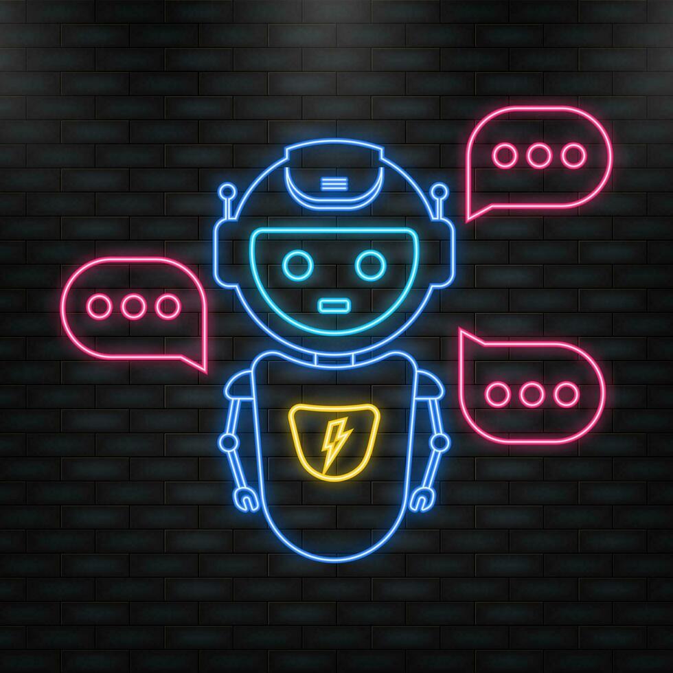 Chatbot Symbol Konzept, Plaudern bot oder Chatterbot. Roboter virtuell Hilfe von Webseite oder Handy, Mobiltelefon Anwendungen. Vektor Illustration.