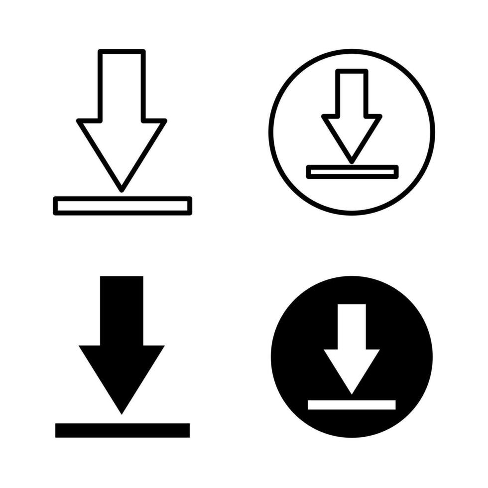 herunterladen eben Vektor Symbol. Installieren Symbol. herunterladen Symbol. hochladen Taste. Belastung Symbol. modern, einfach Nulllinie Vektor Illustration isoliert auf Weiß Hintergrund, Symbol Satz.