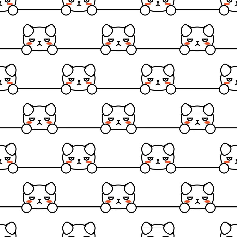 niedliche Illustration Gesichtsbedeckung Cartoon verärgerter Hund nahtlose Muster für Papierdesign vektor
