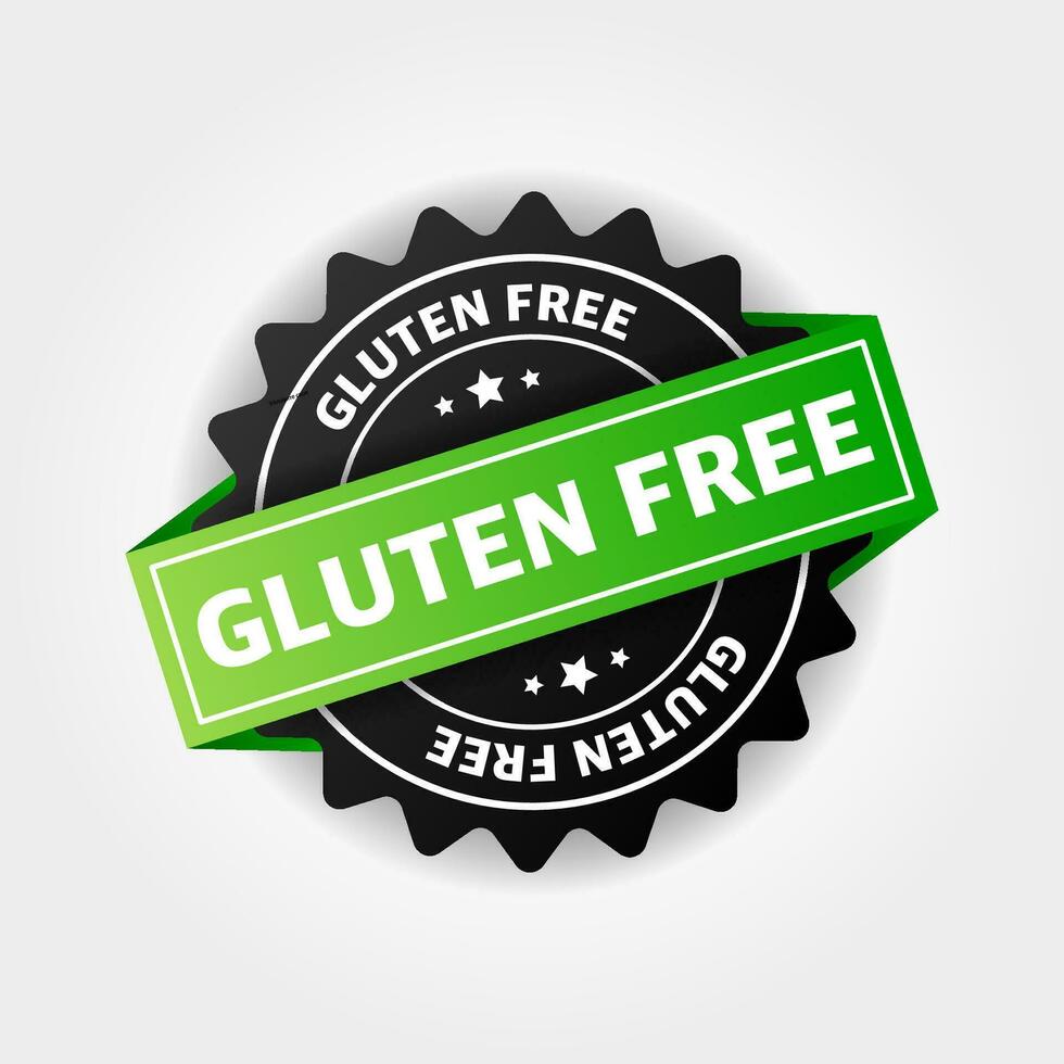 Gluten kostenlos Abzeichen, Logo, Symbol. eben Vektor Illustration auf Weiß Hintergrund.