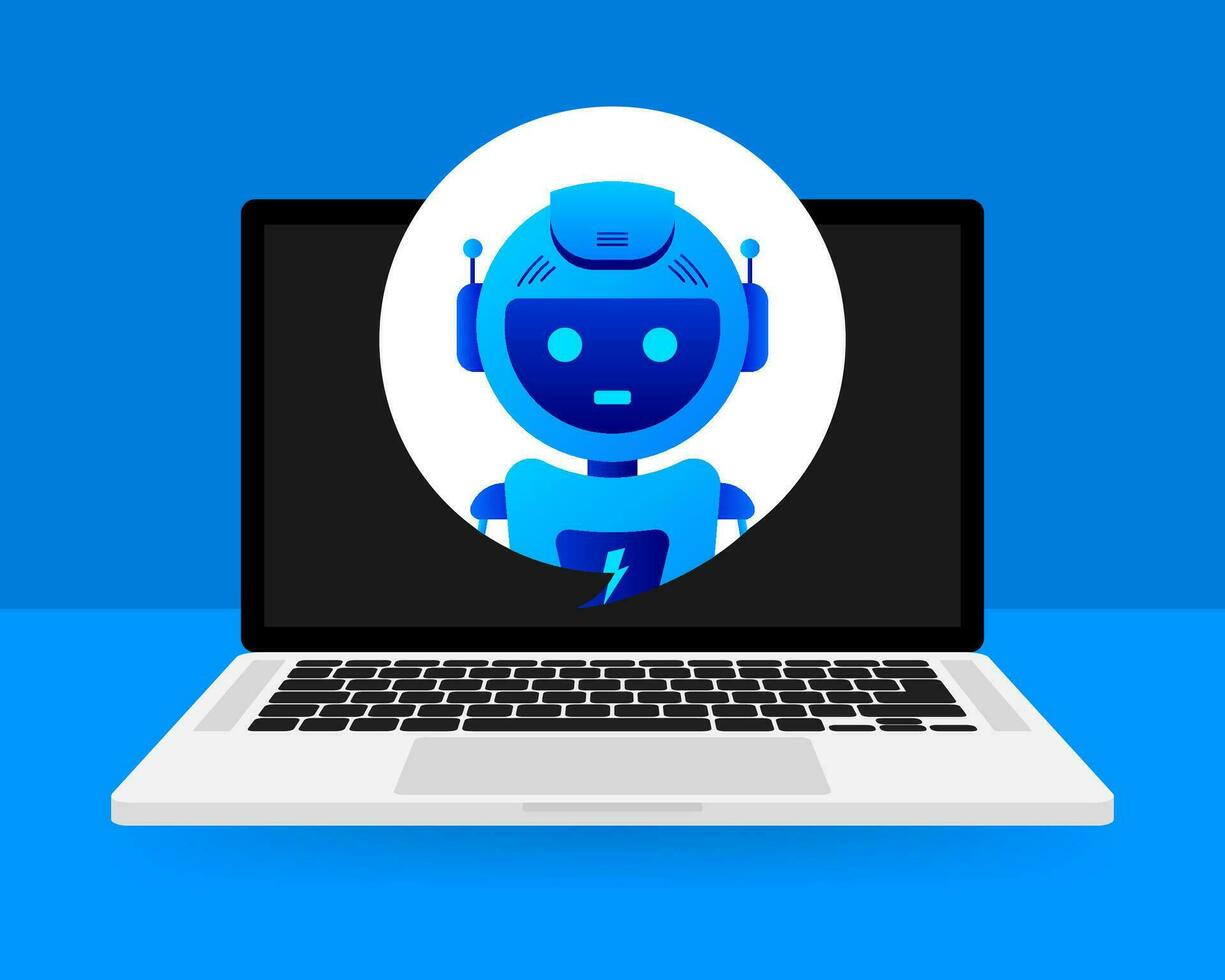 Chatbot Symbol Konzept, Plaudern bot oder Chatterbot. Roboter virtuell Hilfe von Webseite oder Handy, Mobiltelefon Anwendungen. Vektor Illustration