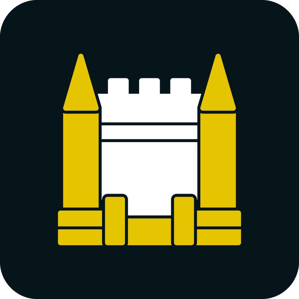 uppblåsbar slott vektor ikon design