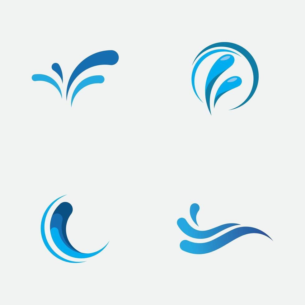 Wasserspritzer Logo Vektor Icon Illustration Design