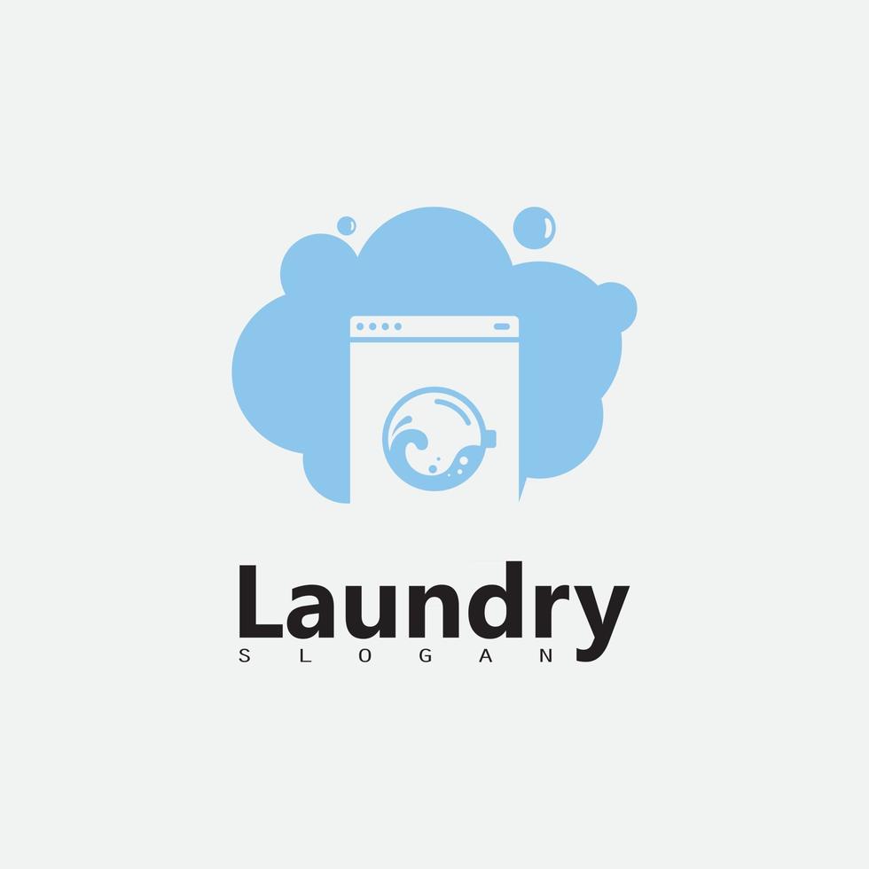 tvättmaskinlogotyp med cirkel för din tvättaffärsikon vektor