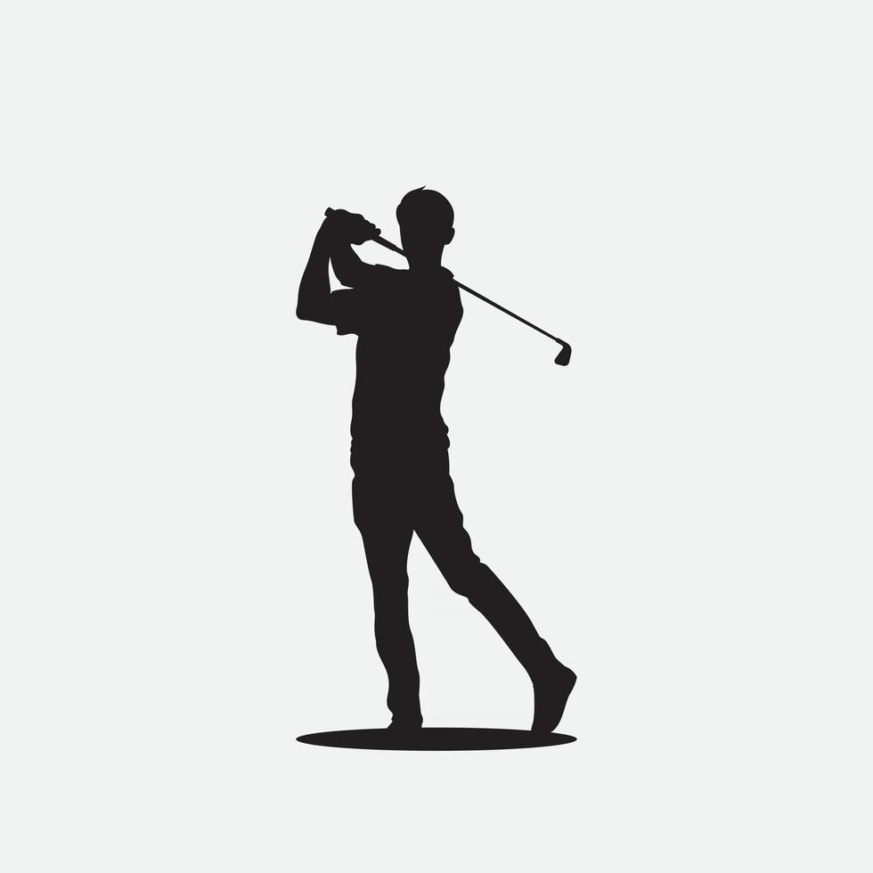 Golf spielen Pose Vektor Illustration Symbol